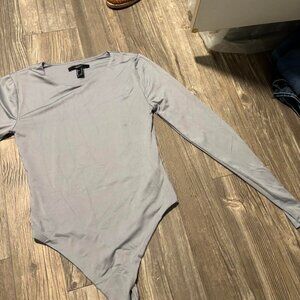 Forever 21 Women's Grey and Blue Bodysuit